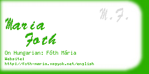 maria foth business card